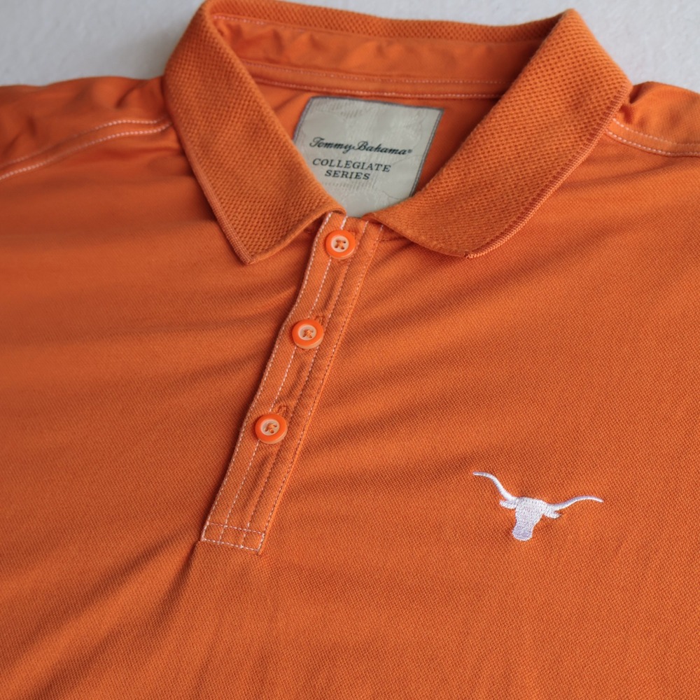 Tommy Bahama Collegiate Series Texas Longhorns Polo Shirt Orange Mens XL